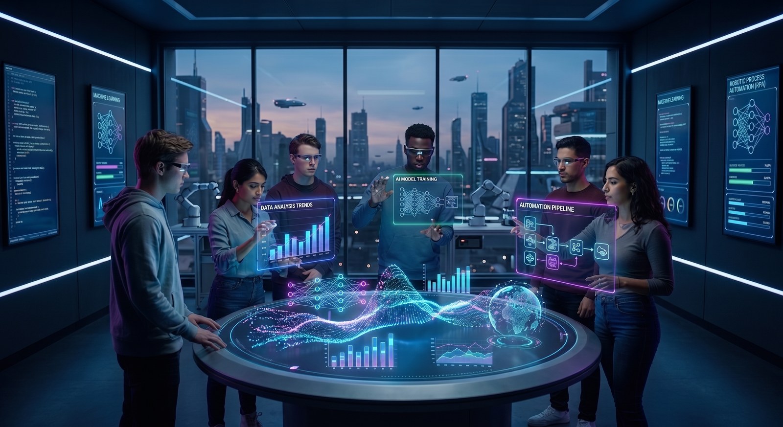 Grupo en formación práctica sobre datos, IA y automatización
